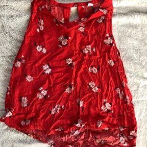 Dressy Flowery Red Old Navy Tank Top